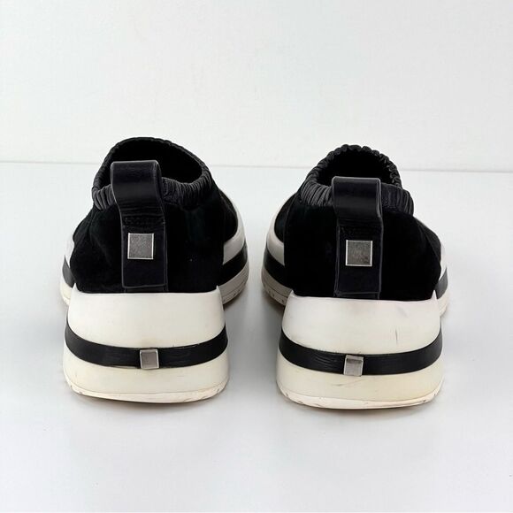Stuart Weitzman Womens Sneakers 8 SW 612 Suede Black Platform White Slip On - Picture 6 of 10